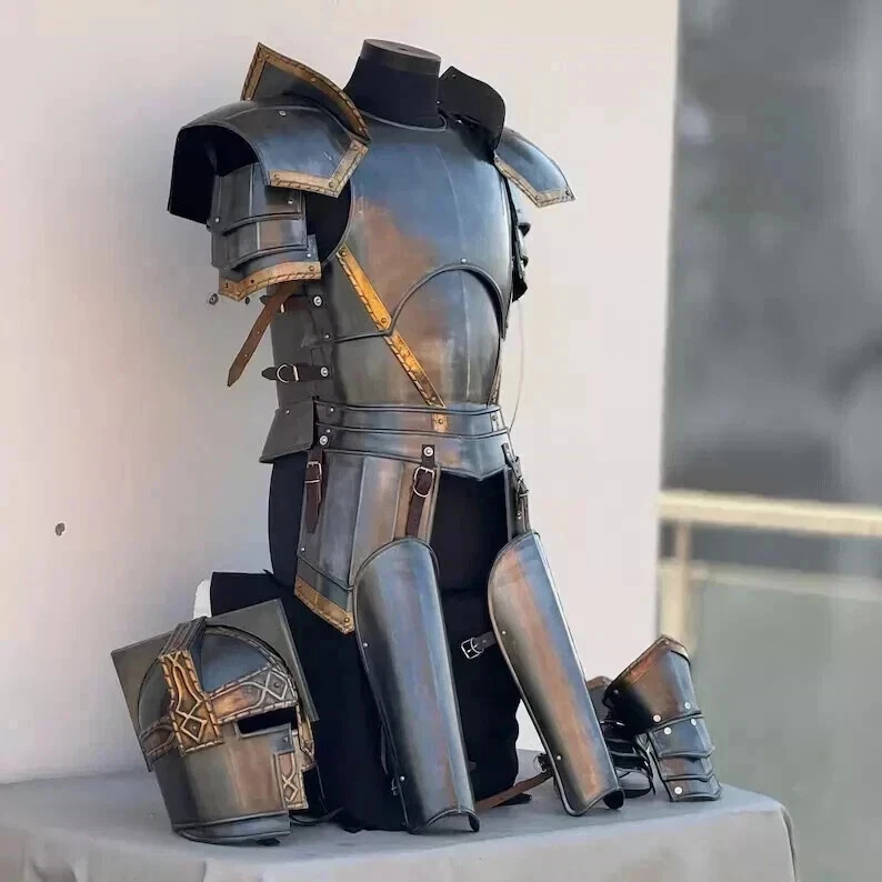 Armadura de cuerpo completo Cosplay y Larp LOTR Moria Dwarfan Diseño Acero Caballero Armadura Traje Foto 2 de 4