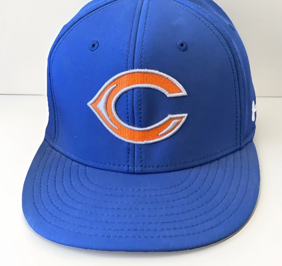 Gorra CHICAGO BEARS BAJO ARMADURA AJUSTE EN CAMPO GORRA PEQUEÑA AZUL NARANJA BORDADA Foto 2 de 4