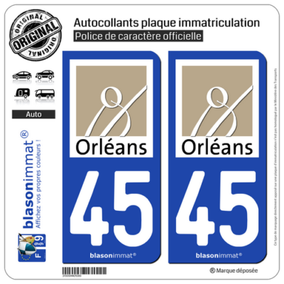 Immatriculation 45 Région - Autocollant/Sticker