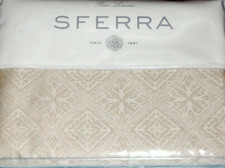 Sferra Piastrelle Queen Duvet Cover Boudoir Natural Cotton Sateen Jacquard New