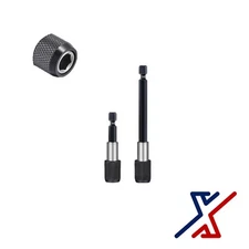 Set of 2 Quick Release Magnetic Bit Holder (2.5" & 4" Black) (1 Set) by X1 Tools