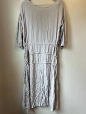 Grade & Gather Women's S/M Long Dress Cinched Waist 3/4 Sleeve