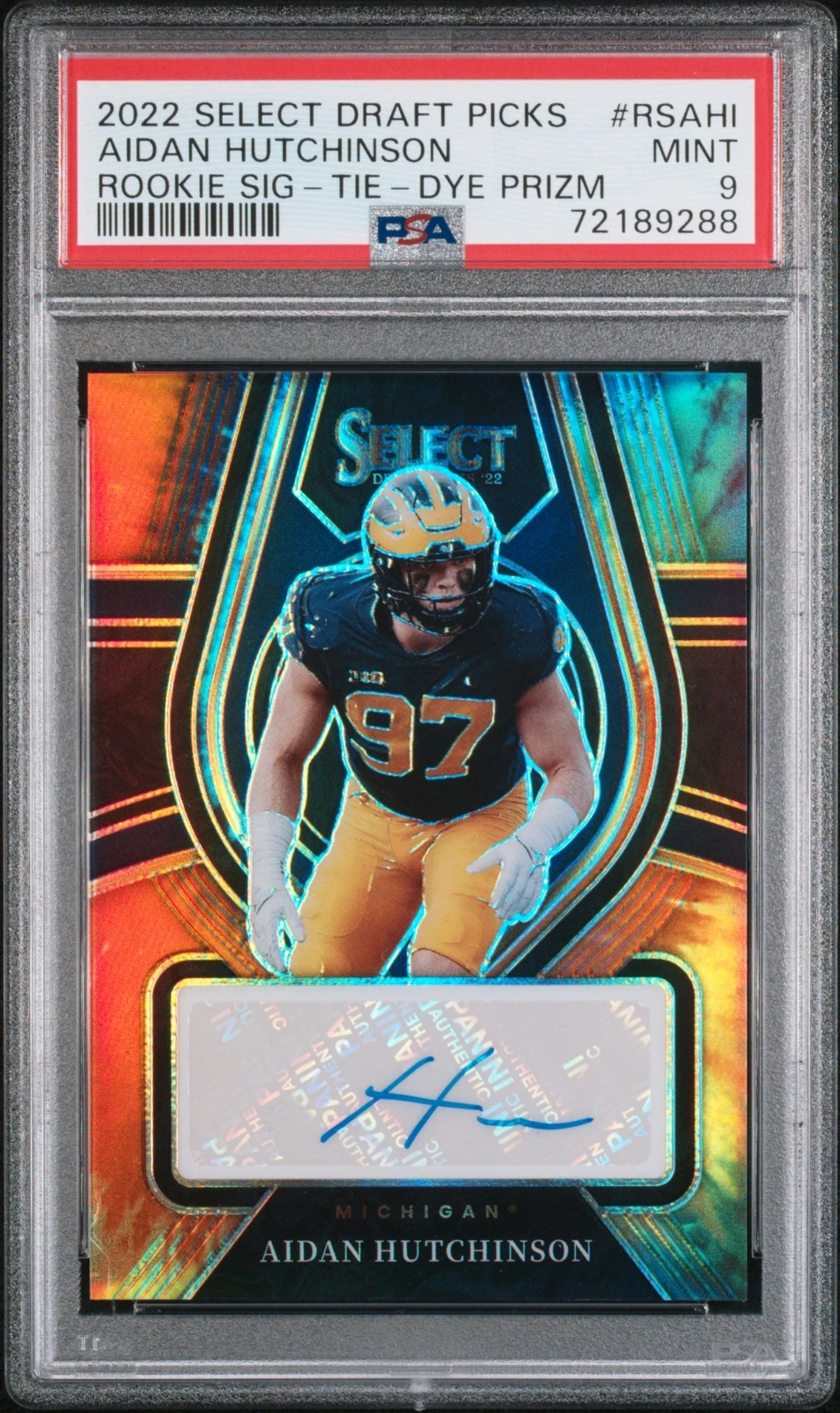 Aidan Hutchinson Panini Select Draft Picks Rookie Signatures #RSAHI Tie-Dye