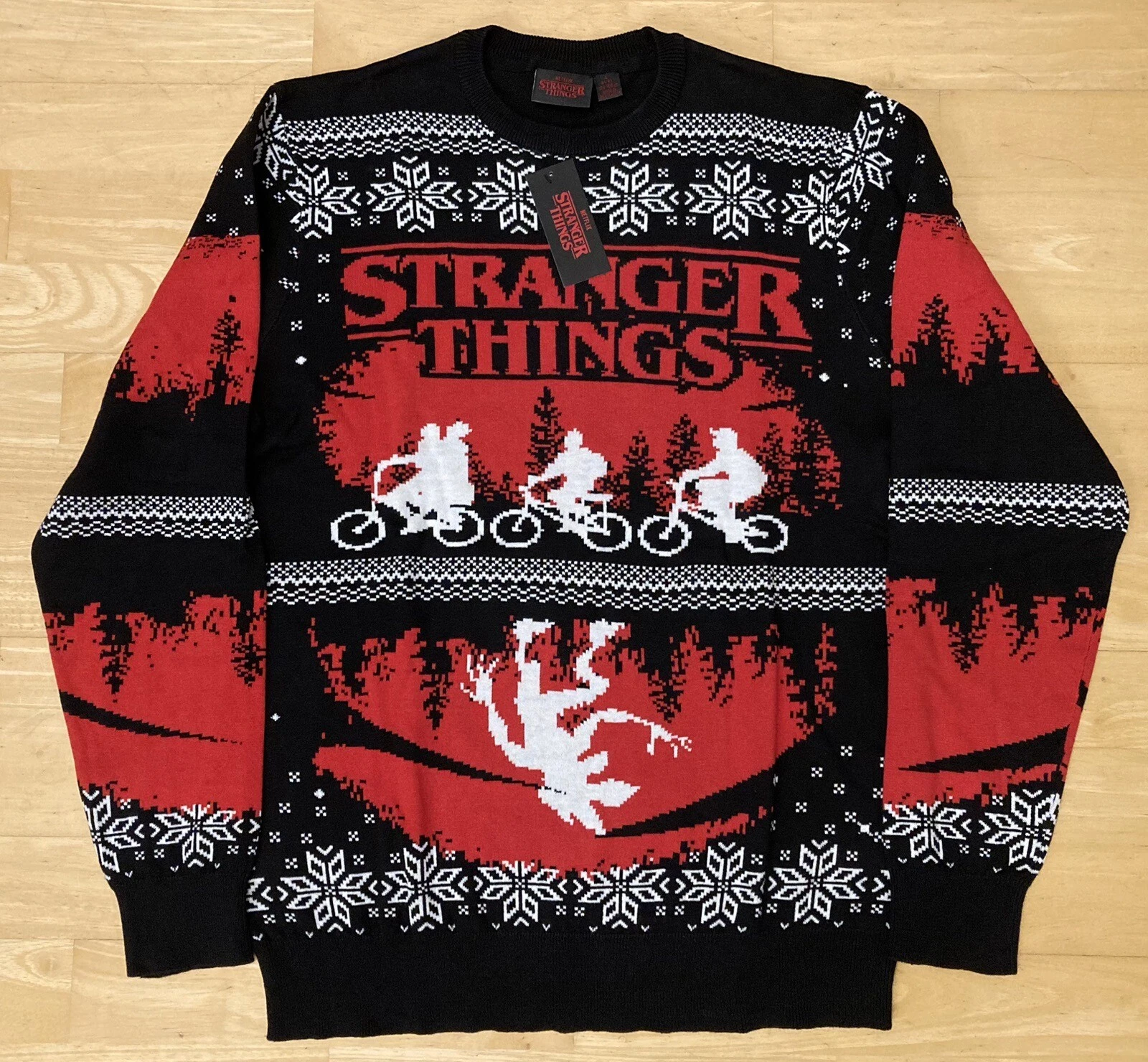 Large 41" inch chest Stranger Things Ugly Christmas Jumper Sweater Xmas Netflix