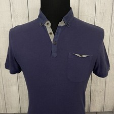 Ted Baker Men's Size 4 / Large Blue Cotton / Viscose Short Sleeve Polo Shirt