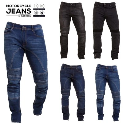 Denim Motorcycle Jeans Motorbike Pant Trousers Mens with Kevlar Lining CE Armors
