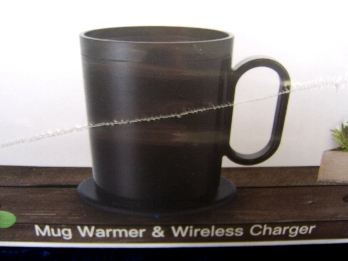 The Connected Shop Mug Warmer Wireless Charger - Cup Warmer, Mug Temperature Warmer, Wireless Charger Black