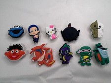 Lot Of 10 Shoe Charms Hello Kitty Ninja Turtle Fits Crocs Wristband Accessories