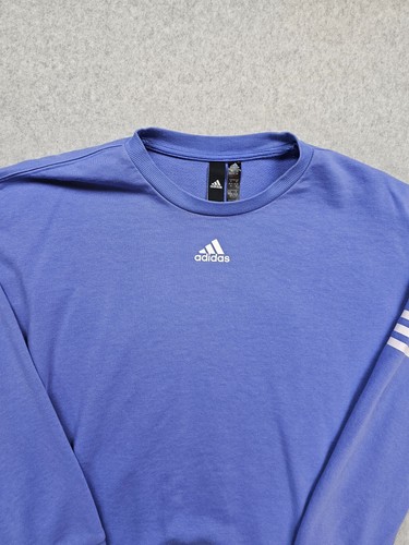 Pullover Adidas cuello redondo para mujer talla XS periwinkle manga larga logotipo - Imagen 4 de 9