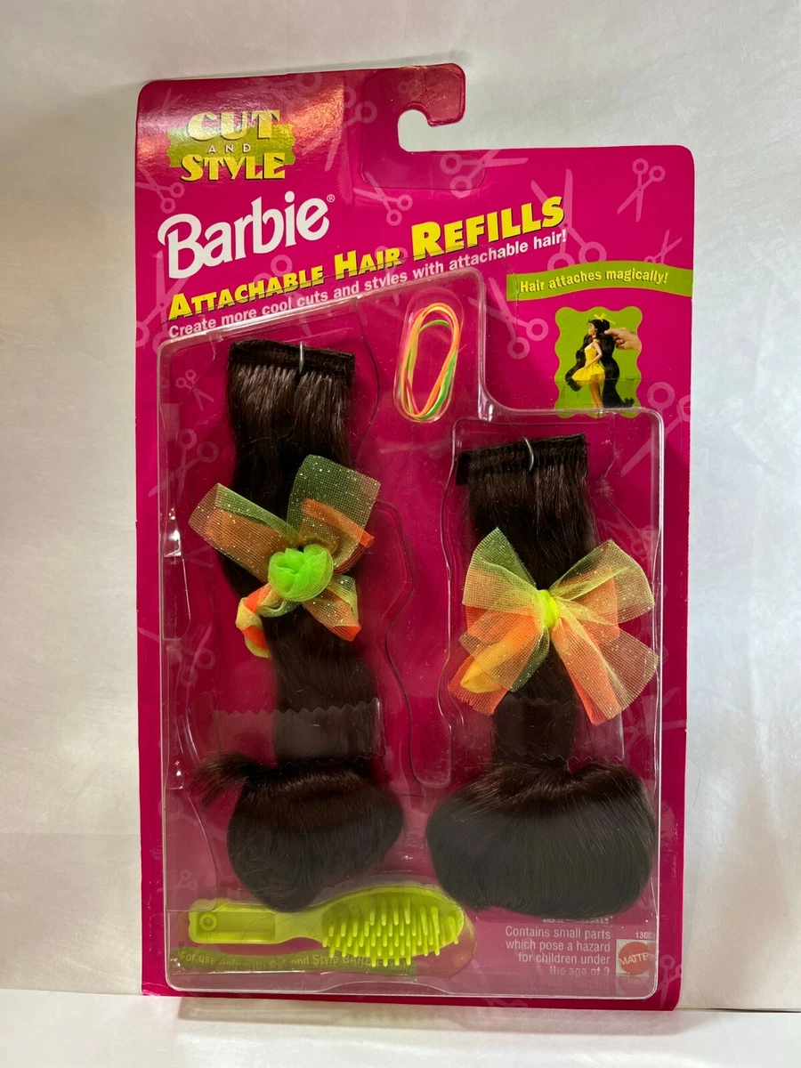 Vintage Barbie Cut and Style Attachable Hair Refills Brunette 1994 No 434 |  eBay