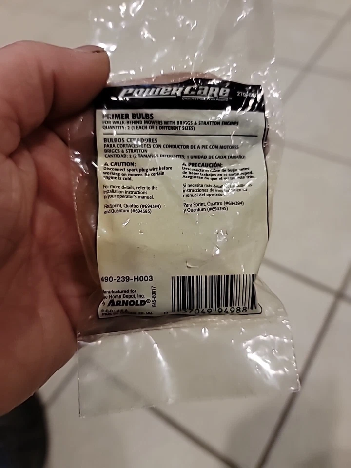 Briggs & Stratton Primer Bulbs 279-640 2-Pack Power Care 490-239-H002 New - Image 4 of 4