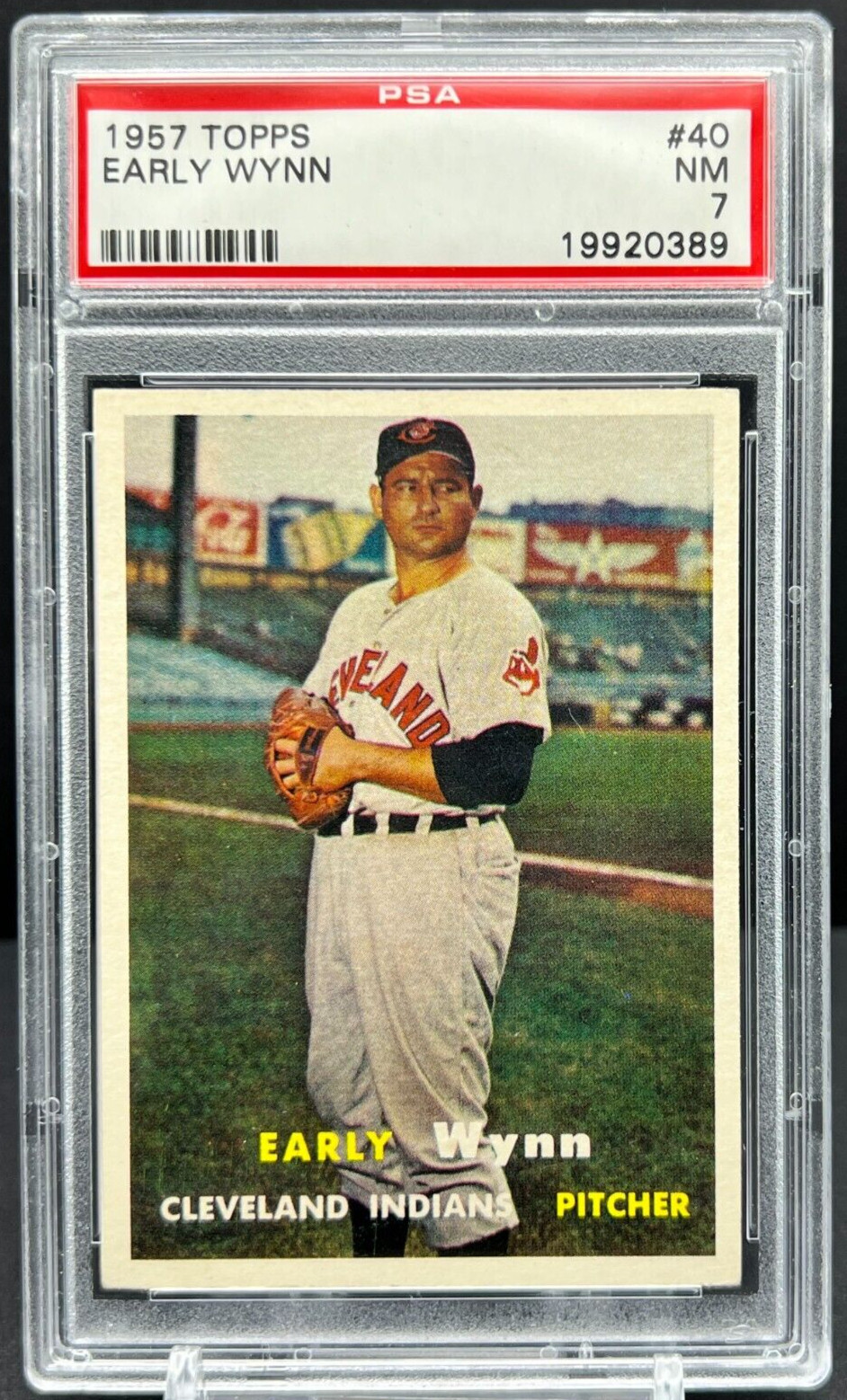 1957 Topps Baseball Early Wynn PSA 7 NM Cleveland Indians Card #40     cc23