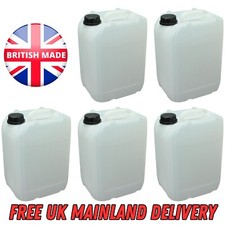 5 x 10 Litre Natural HDPE Stackable UN Jerry Can Drum Container 450g  51mm Caps