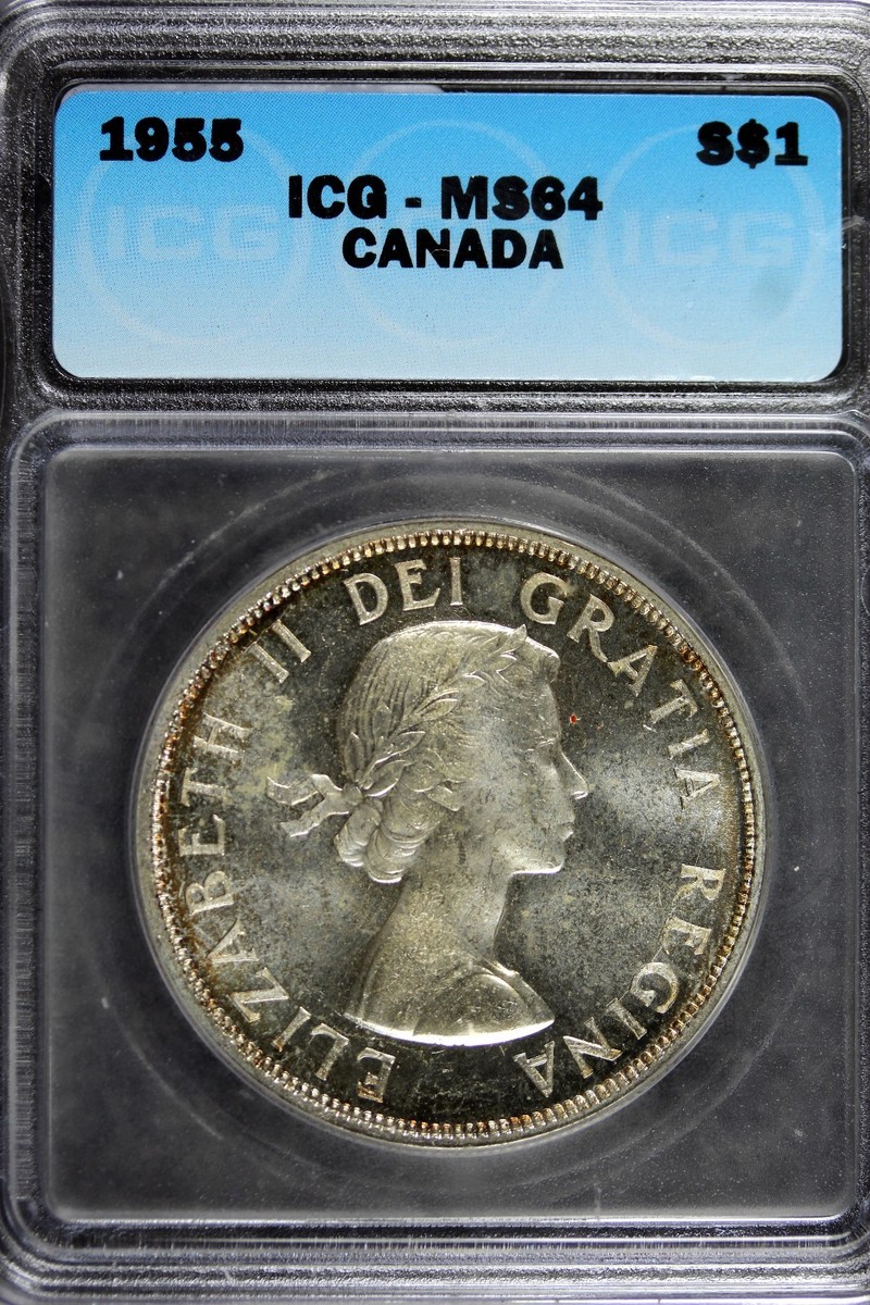 1955 - ICG MS64 ELIZABETH II DEI GRATIA REGINA!!! #B10925 | eBay