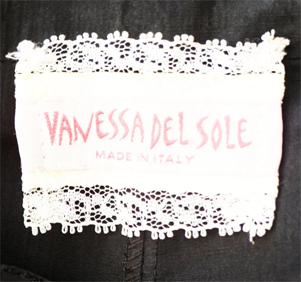 Pantalones de Colección Y2K VANESSA DEL SOL Talla 42 Recortados Negros Misto Seda Crimpados 6 Foto 3 de 4