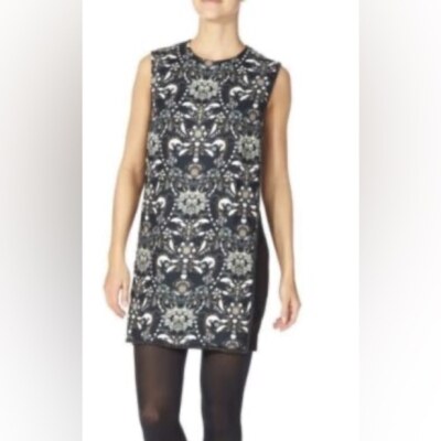 Ted Baker Sz S Esmira Jewel Print Black Ringstone Dress