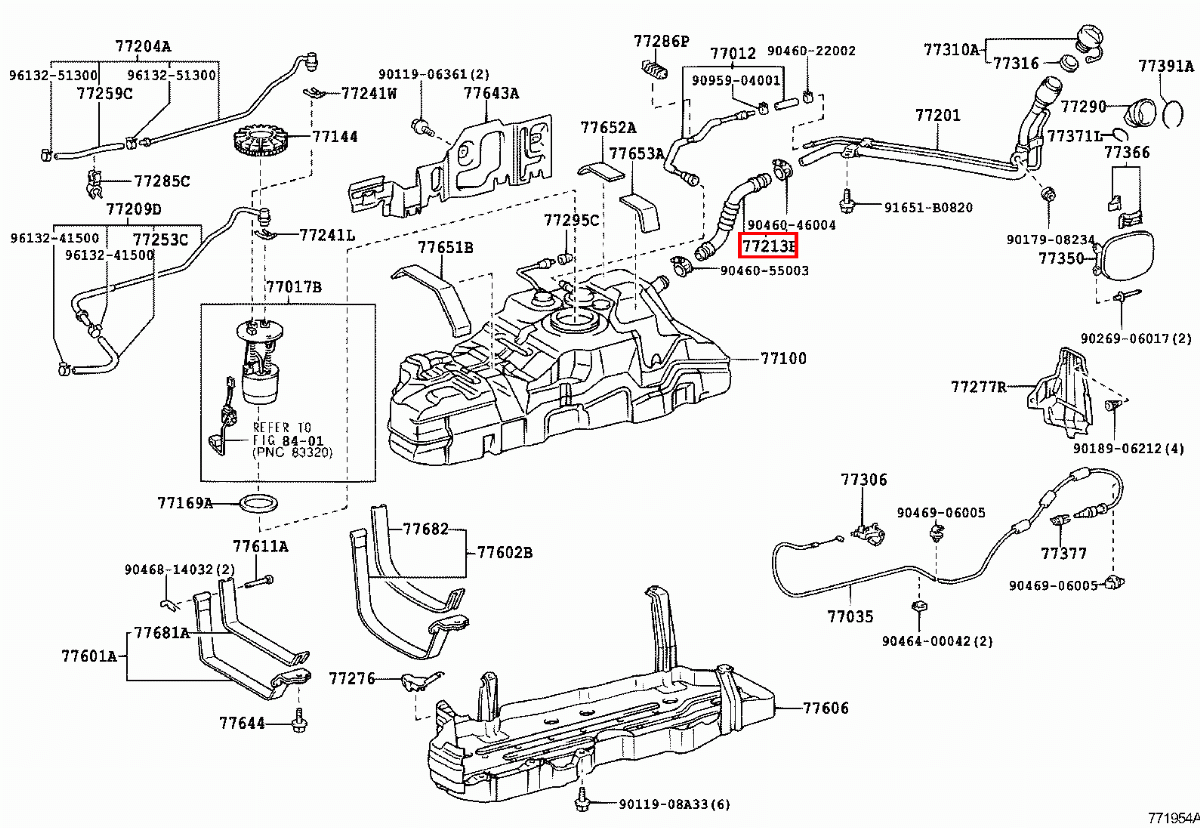 Genuine Prado KDJ121 KDJ120 GRJ121 GRJ120 1GR 1KD Fuel Tank Filler Hose