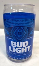 Bud Light Blue Plastic Pint Glass 16oz Beer Can Design Collectible By Anheuser-B
