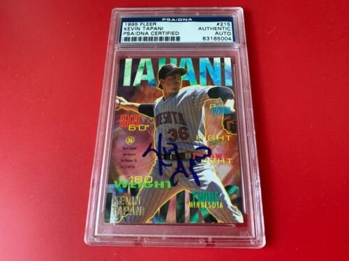 Kevin Tapani Twins 1995 Fleer Card Signed Auto PSA/DNA Slabbed ENCAPSULATED - Picture 1 of 2