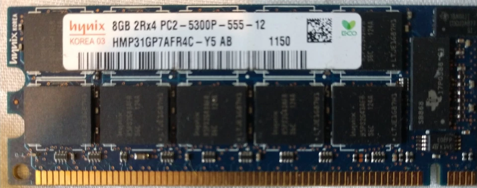 HYNIX 8x8GB 64GB RAM ECC DDR2 PC2-5300P HMP31GP7AFR4C-Y5AB -P/N 405478-071 - Image 2 of 4