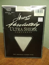 Vintage Hanes Absolutely Ultra Sheer Pantyhose Control Top Sz A Silver NOS