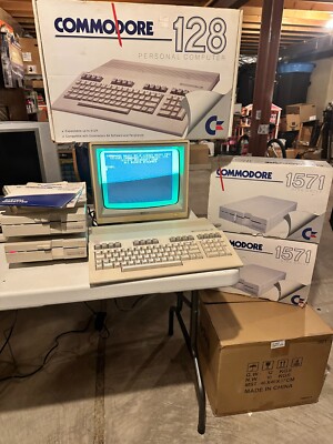 Computer In Original Box Commodore 128 Personal Computer w/two 1571 Floppy Disk drives ...