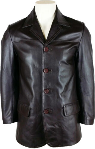 Chaqueta inteligente clásica para hombre UNICORN - chaqueta de cuero real - marrón #7V - Imagen 1 de 2