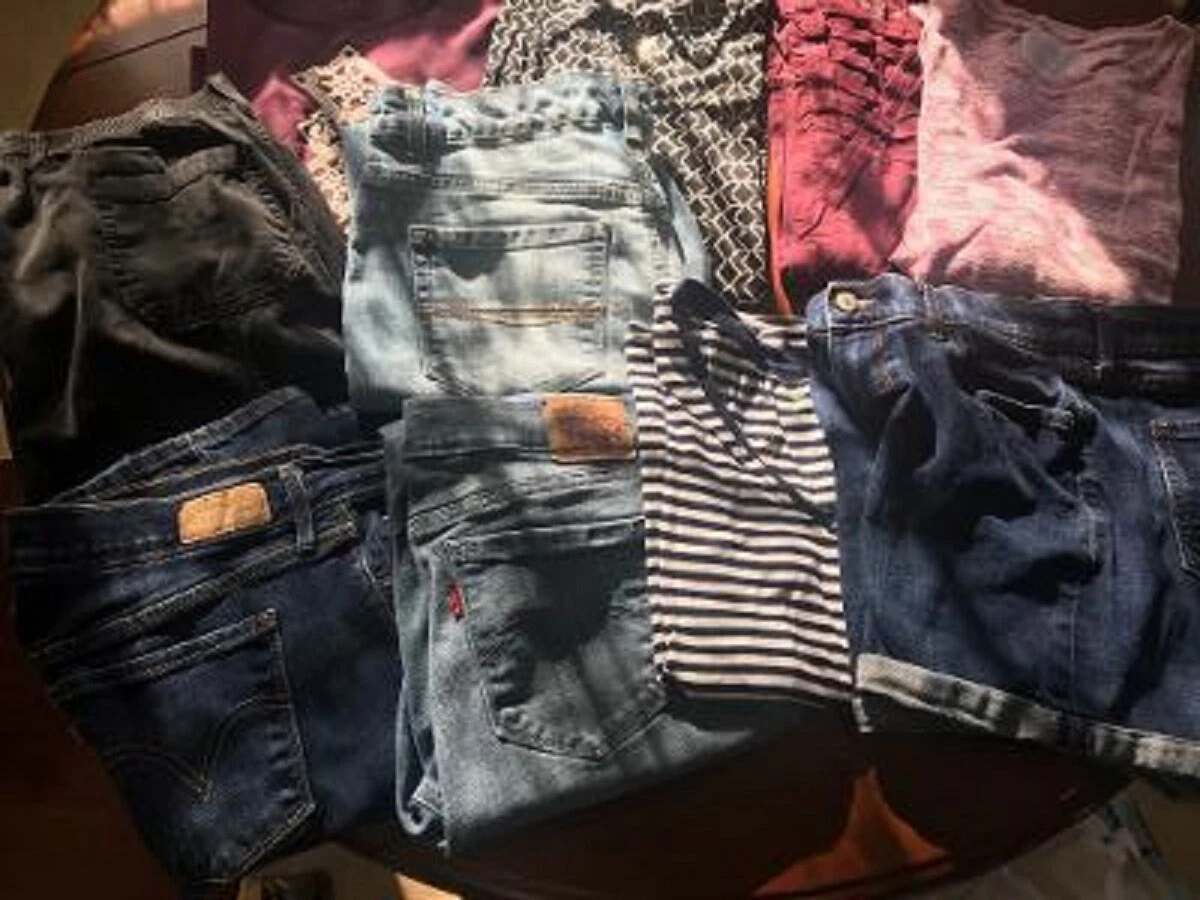 Lot -10 Women's Assorted Clothes Size Med, Jones of NY, American Eagle,  Levi,+++