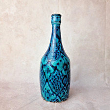 Bouteille Faïence de Safi Émaillée – Décor Bleu Turquoise Oriental