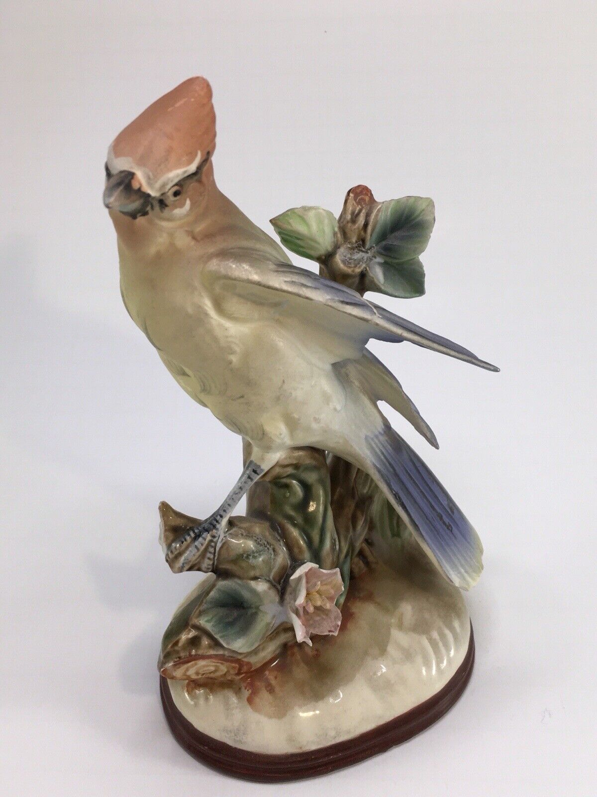 Vintage Hand painted Waxwing Bird Figurine By Enesco Made In Japan