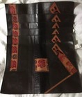 ✳️ Set of 6 Dark Brown Leather/vinyl Tribal Design Table Placements EuC Htf — photo 1