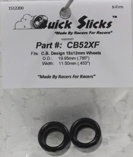 QuickSlicks CB52XF Silicone Tires for 15x12mm Aluminum Wheel 1/32 Slot Car Part