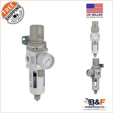Compact N03BG Compressed Air Filter Regulator with Manual Drain & Pressure Gauge
