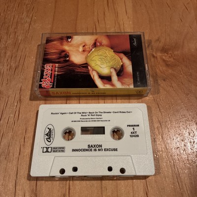 Saxon - Innocence Is No Excuse CASSETTE TAPE 1st US issue judas priest metallica