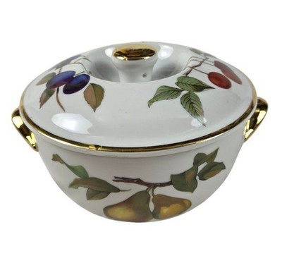 Royal Worcester Eversham Porcelain Lidded Serving Dish 5.5'' diameter