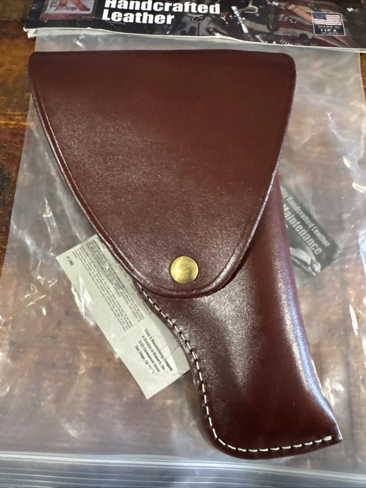 Leather Flap Holster for Colt 1911, Glock 17 19 22 23, Sig P226 220, Ruger #7114 - Image 4 of 4
