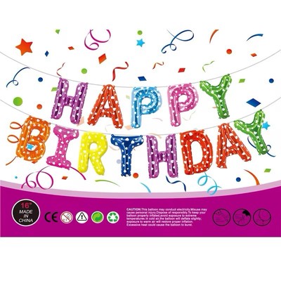 Happy Birthday ''MEHRFARBIG'' 16 Zoll Party Folienballons Party Deko Set