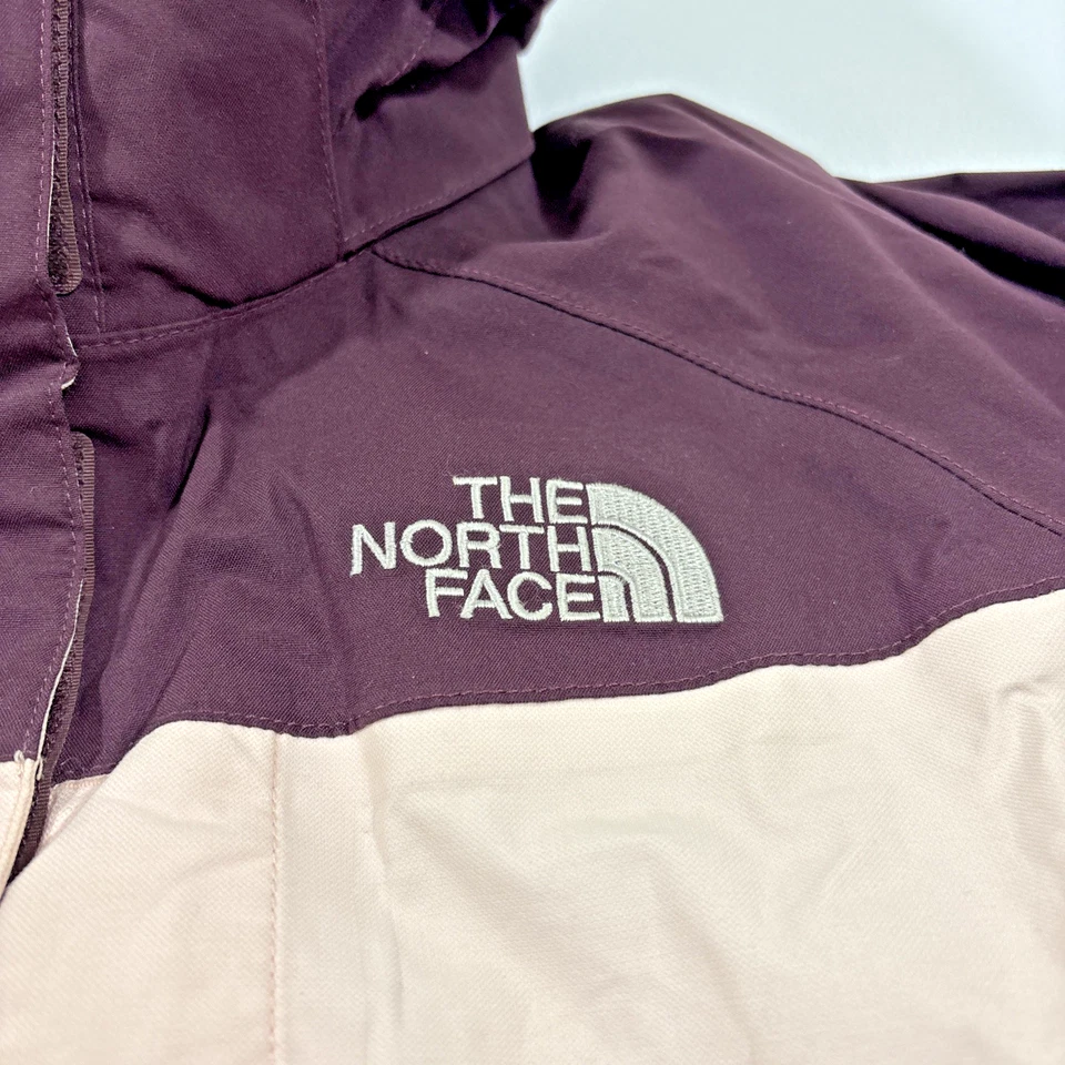 The North Face Womens Medium HyVent 2 In 1 Hooded Coat Ski Jacket Burgundy Pink - Image 2 of 4