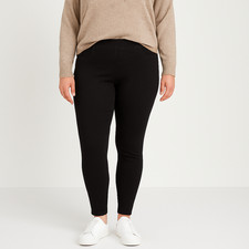 Spanx Ankle Skinny Jeans Womens Size Large Black Stretch Pull On Flattering Fit