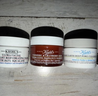 Kiehl's Face Mask Set: Squalane Hydration, Turmeric Radiance, Deep Pore bundle