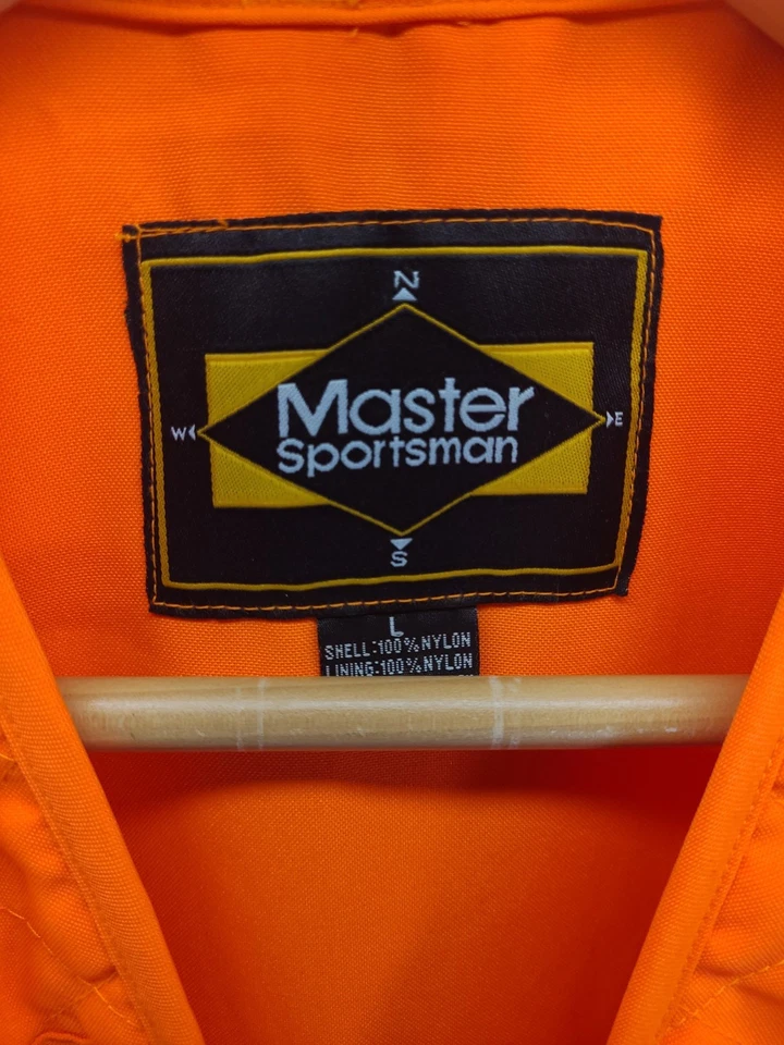 Master Sportsman Bird Hunting Vest Zip Up Sleeveless Orange Men's Size Large - Image 3 of 4