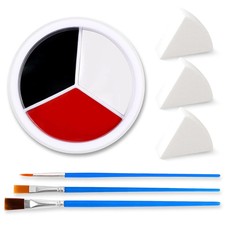 Goth White Black Red Face Paint Makeup Foundation, Clown Halloween White Face Bo