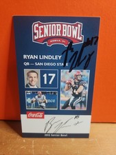 2012 Ryan Lindley Signed Senior Bowl Rookie Card....San Diego St. rookie card picture