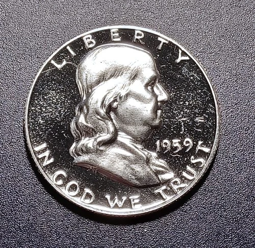 Blazing Gem Proof Cameo 1959 Franklin Half Dollar