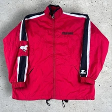Vintage Starter CFL Calgary Stampeders Windbreaker Jacket Medium Red 90s