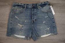 New 69 Treasure Bond Cut Off High Rise Distressed Denim Jean Shorts Womens 25