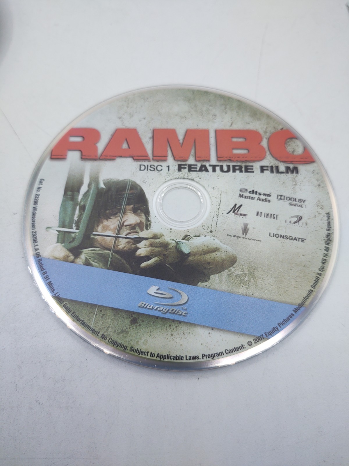 Rambo Blu Ray Disc Only Used Tested