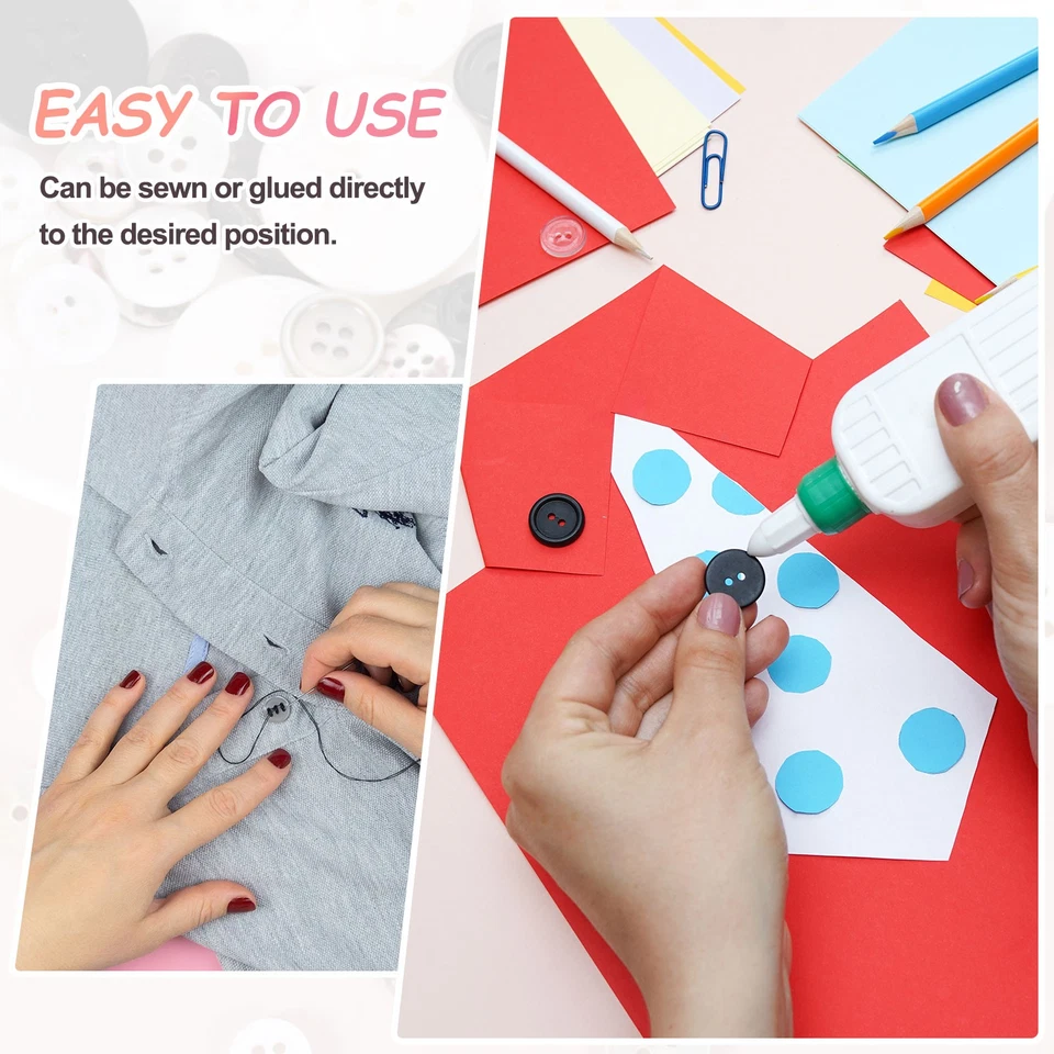 16Pcs Natural Shell Buttons,15mm 2 Holes Pearl Button,Porcelain White - Image 4 of 4