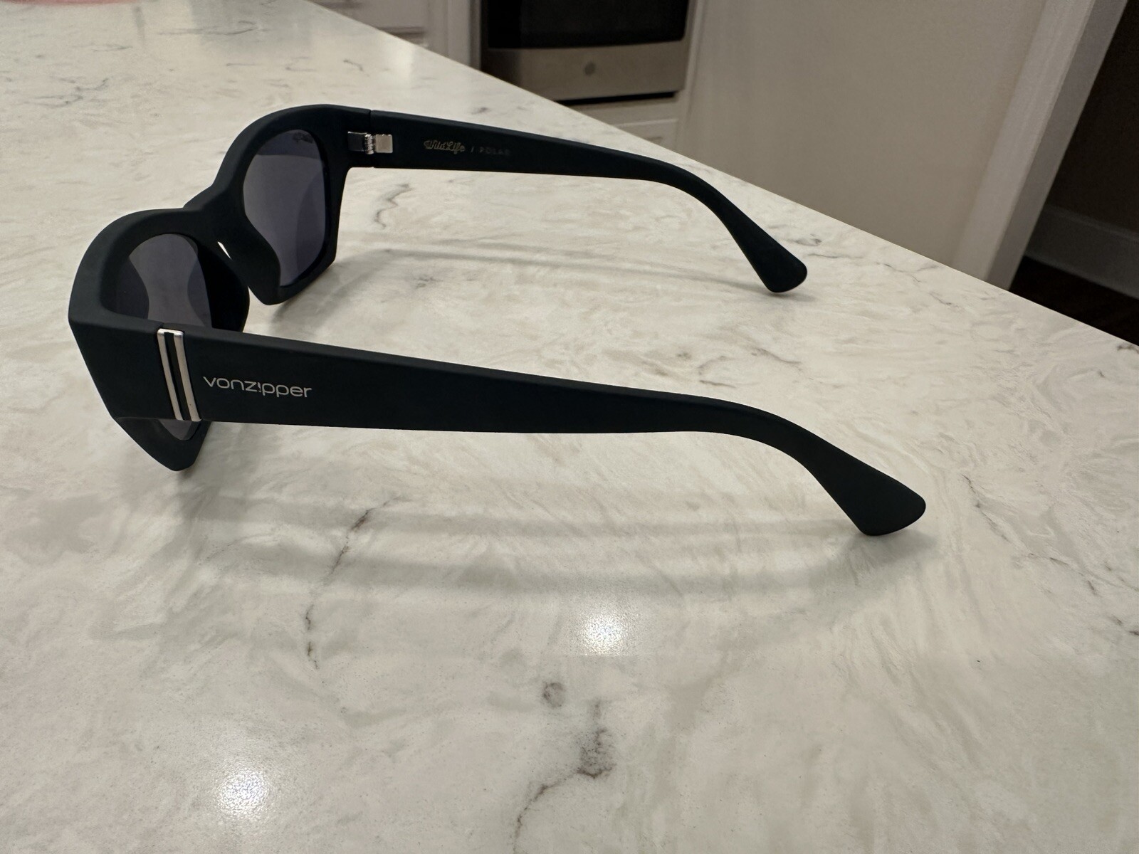 VonZipper Stray Sunglasses Black Satin / Grey Lens Wildlife Polarized Lens