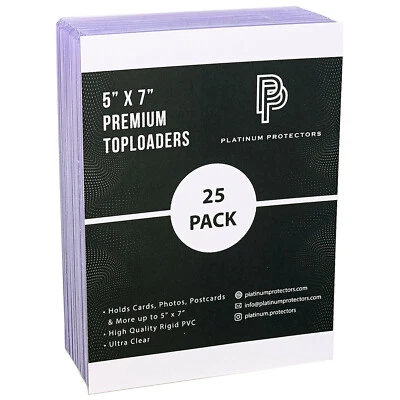 PLATINUM PROTECTORS 5x7 Toploaders for Photos Postcards Documents Rigid Holders Premium Hard Sleeves